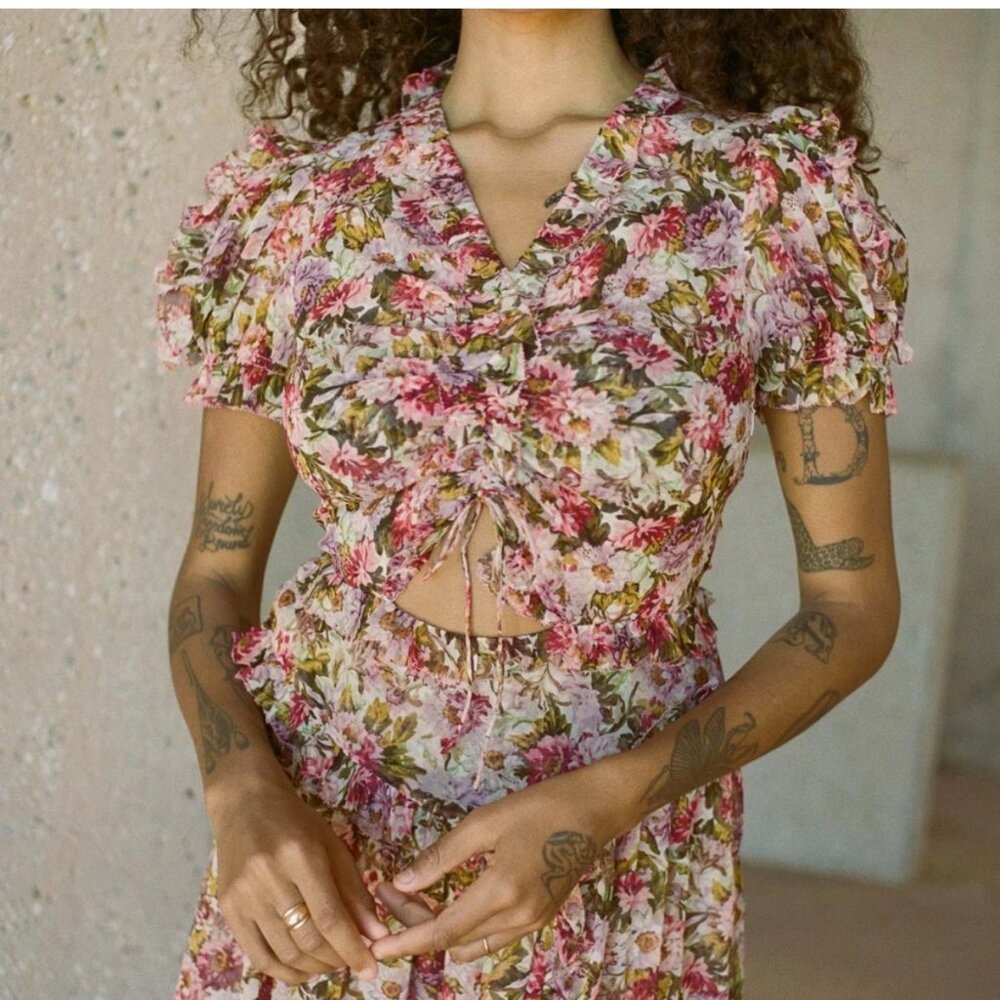 DOEN Silk Chiffon Esmeralda Dress